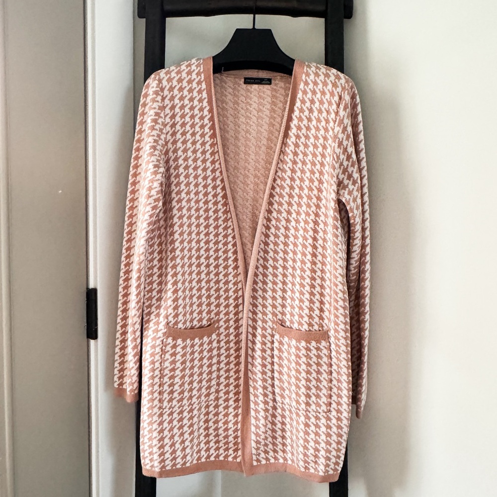 Houndstooth Camel Cardigan